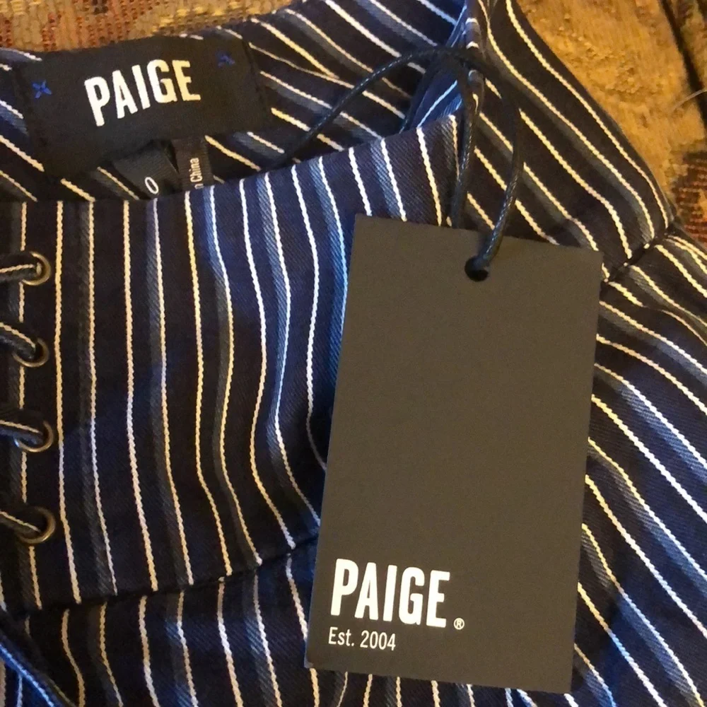 PAIGE Charisma high rise stripe wide leg pants - Picture 5 of 9